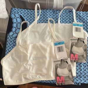 2 maiden form bras 34 one color wh- white one color ok- ivory or off white nwt